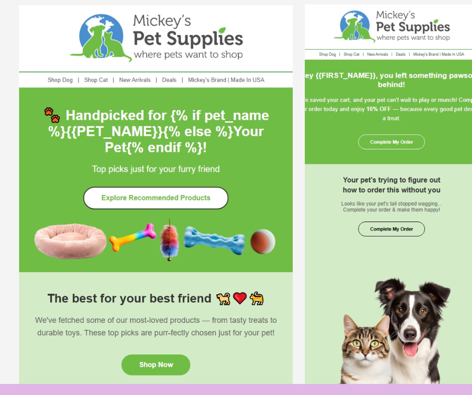 Mickey's Pet Supplies Emails