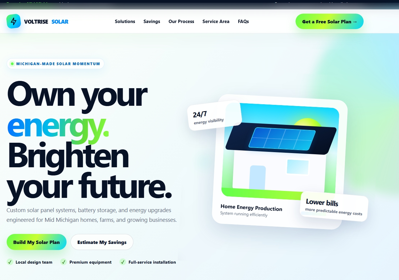 Mid-Michigan solar website design